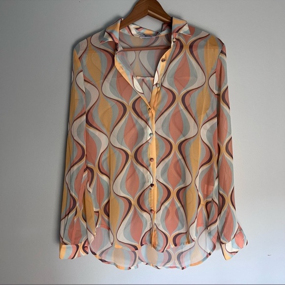 ❤️‍🔥4 for $25 SALE: Princess Polly Donna Shirt Multi Oversized Button Down - Picture 3 of 4